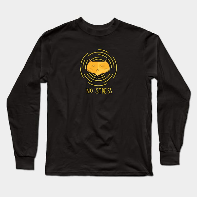 Cat Therapy Long Sleeve T-Shirt by Chipperstudio